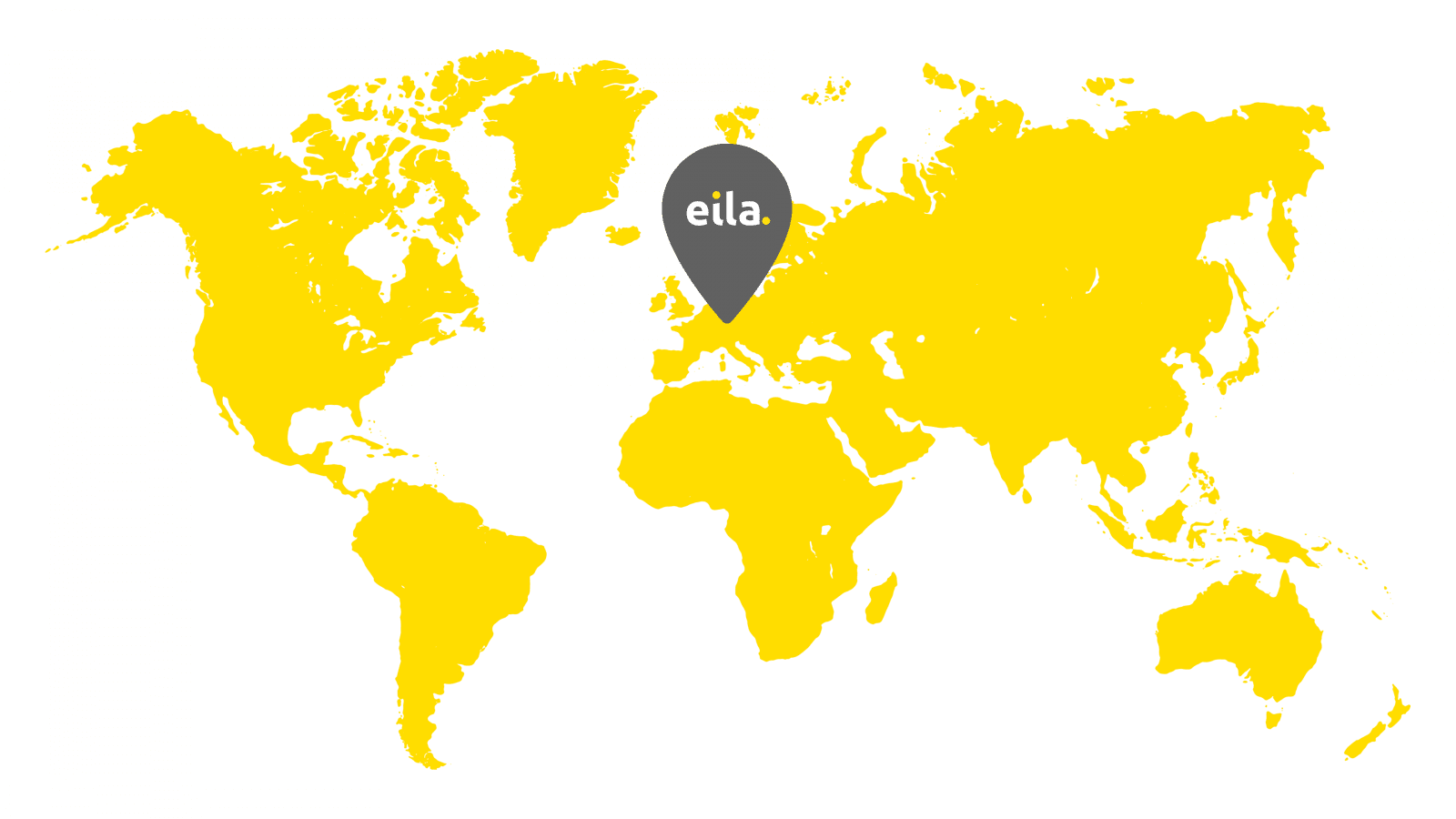 World map with eila logo