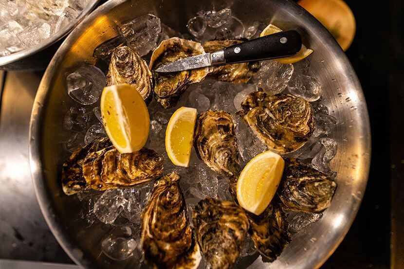 Terrine with mussels on ice