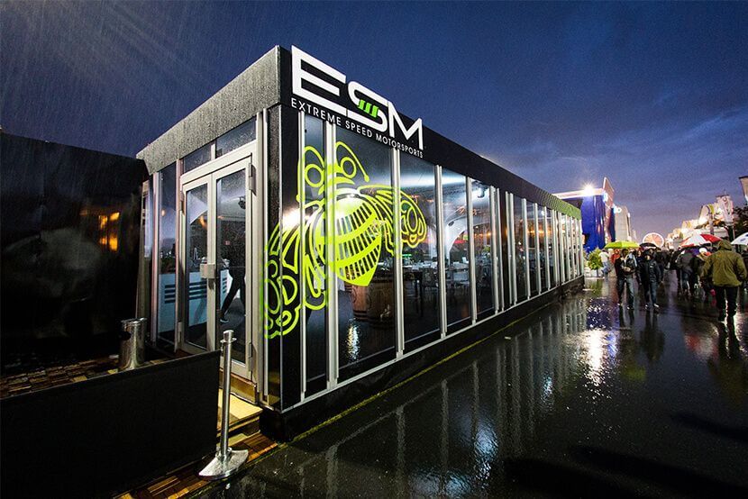 Outside of an exclusive mobile event location by eila